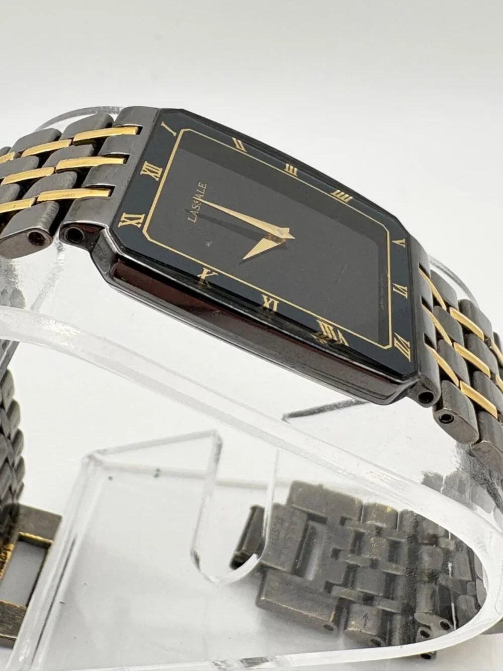 Vintage Seiko Lassale Two Tone Rectangular Quartz Watch Roman Dial New Battery